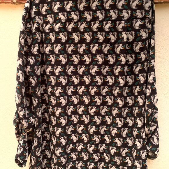 Ann Taylor Loft Squirrel Print Blouse - Picture 4 of 8